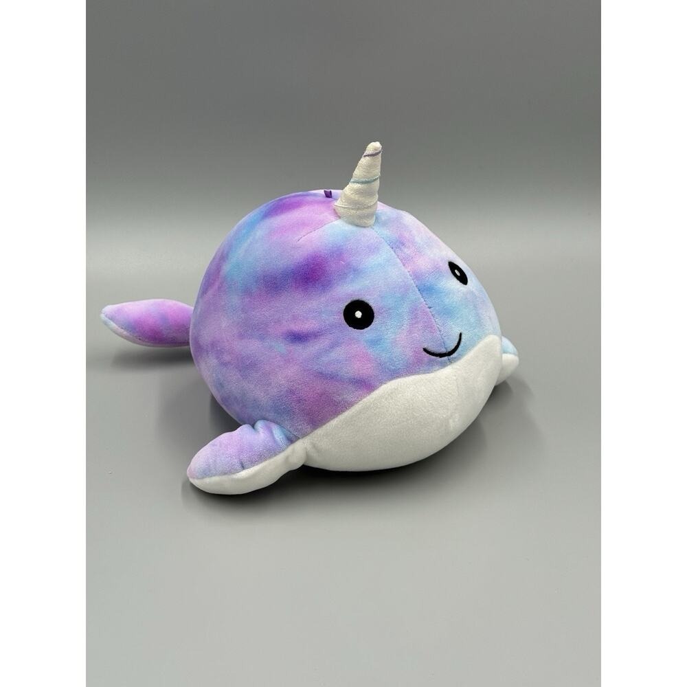 Squishmallows Hallie Narwhal Tie Dye Plush 10" Stuffed Animal Kellytoy